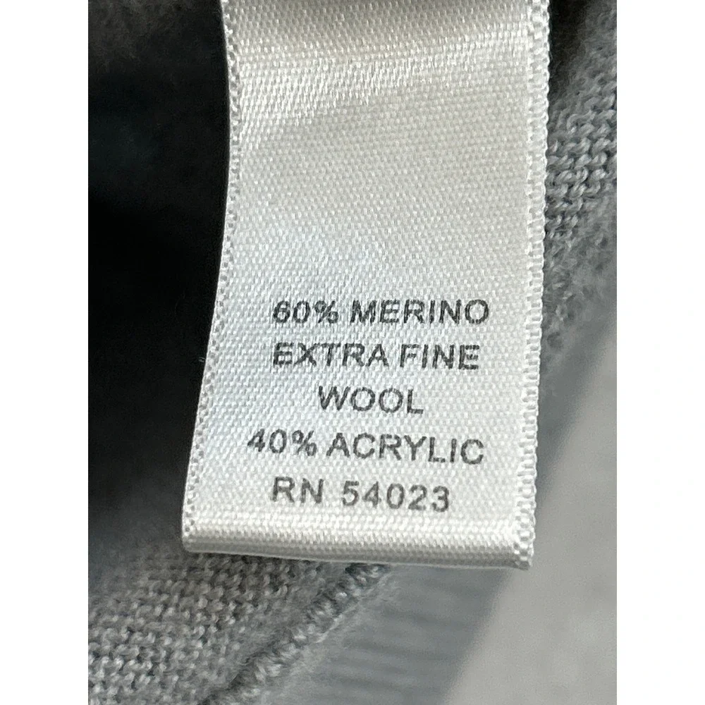 Banana Republic Sweater Mens L Gray Merino Wool Blend Quarter‎ Zip